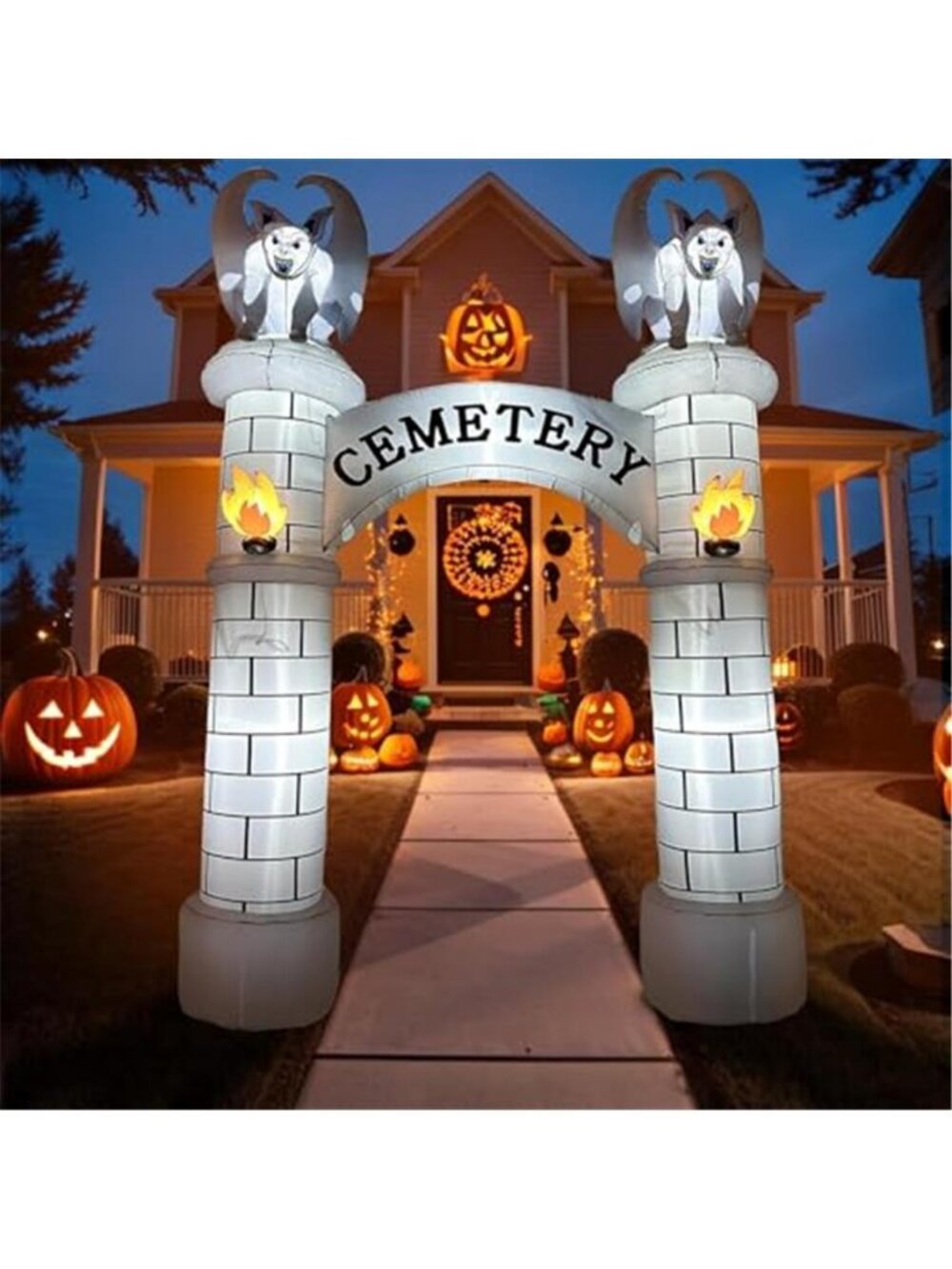 10FT Halloween Inflatables Outdoor, Cemetery Halloween Archway
